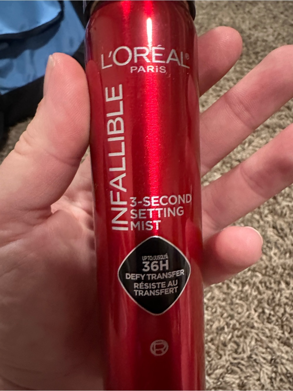 Travel size of 36 hr coverage 3 second setting mist